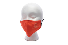 Load image into Gallery viewer, 4 Face Masks - cotton - Adjustable in bright orange, hot pink, white with pink logo, and white with orange logo